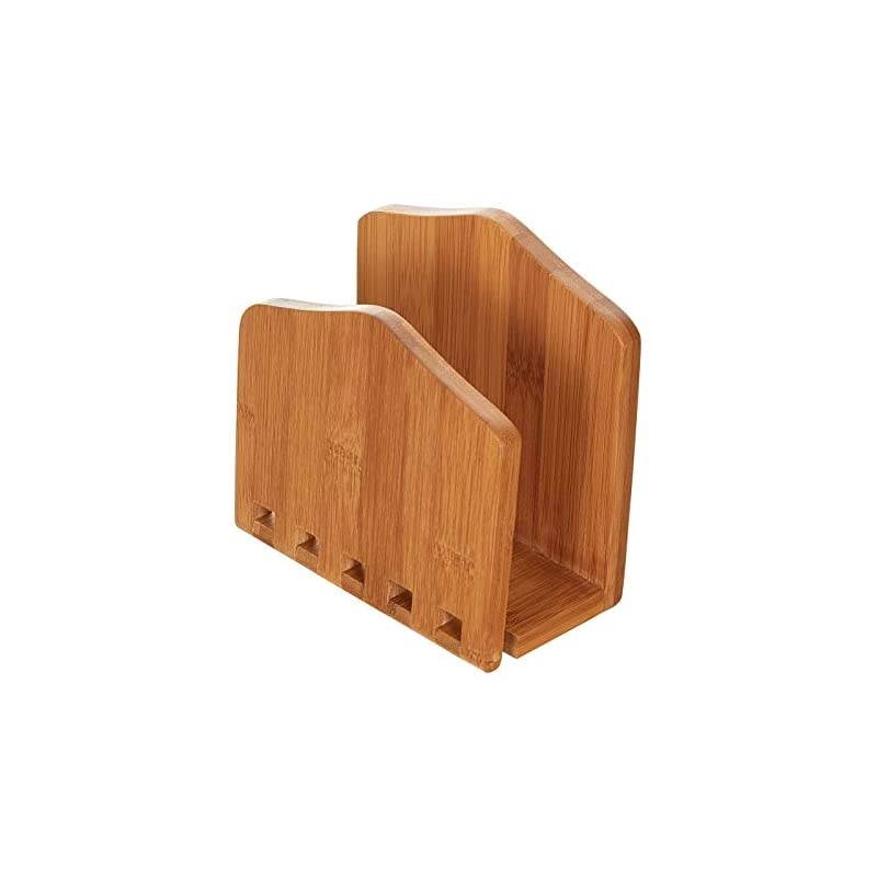Expandable Paper Towel and Napkin Holder Bamboo For Large and Small Napkins Storage Dispenser