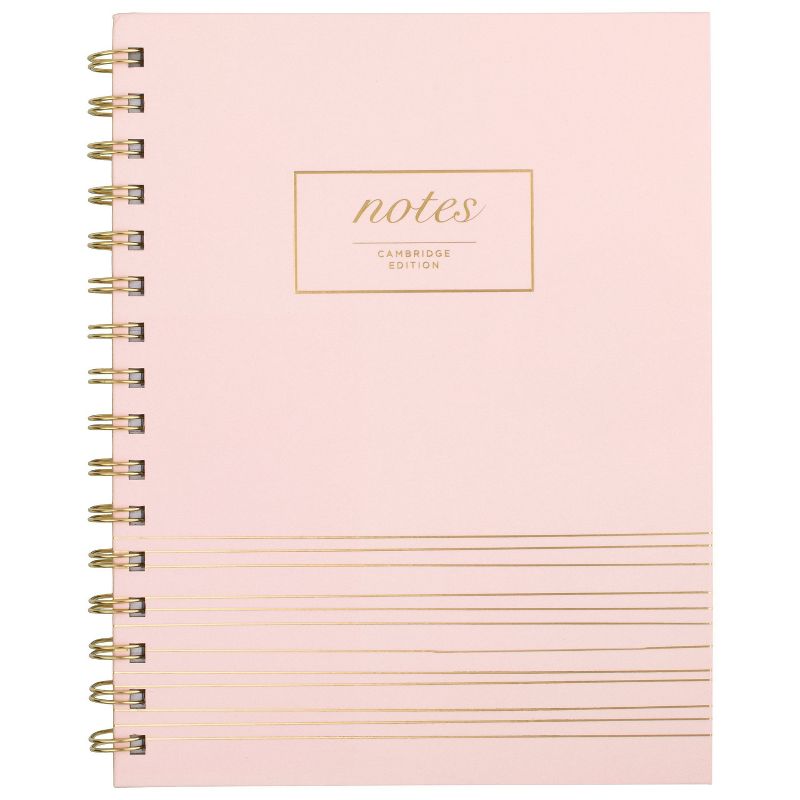 80 sheet 1 Subject Spiral Notebook 8.25"x5.75" Hardcover Petal Pink - Cambridge