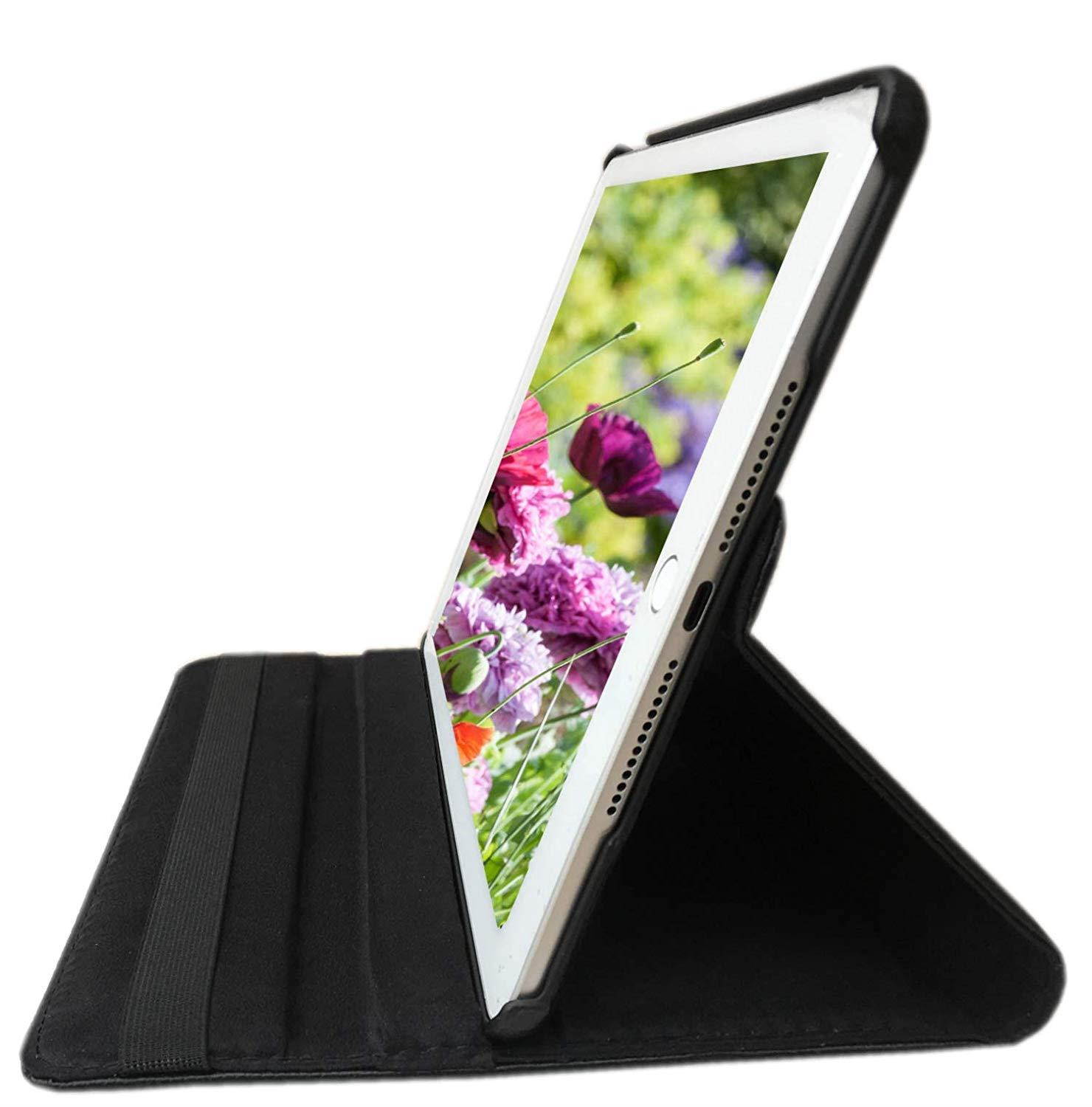 iPad Air 1st Generation case Compatible Models A1474 A1475A1476 MD785LL/A MD876LL/A 360 Rotating Stand with Wake Up/Sleep Function (Black)
