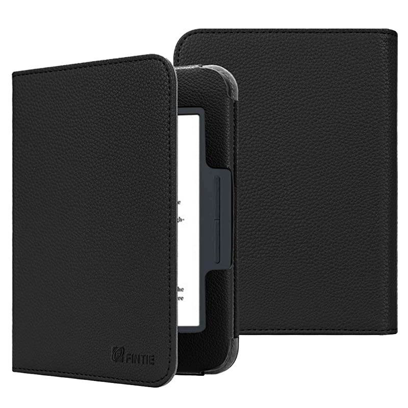 Case for Nook GlowLight 3 Slim Fit Premium Vegan Leather Folio Cover for Barnes and Noble Nook GlowLight 3 eReader 2017 Release Model BNRV520 Black