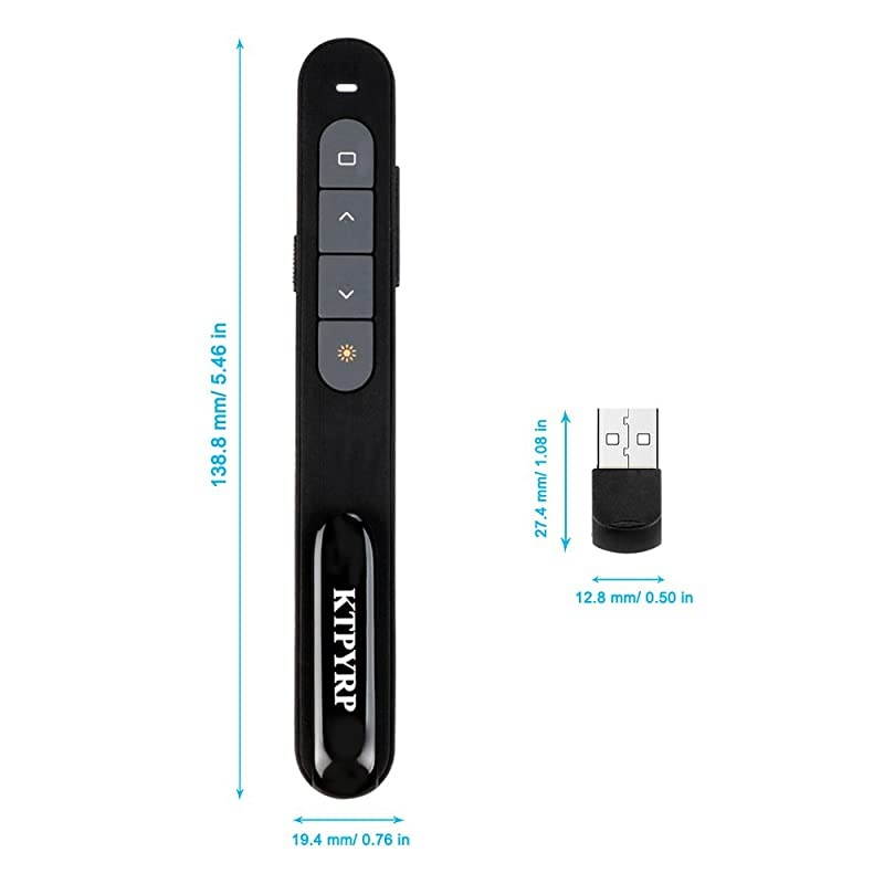 Wireless Presenter RF 24G Hz USB Remote Control Pen with Clip for Presentation