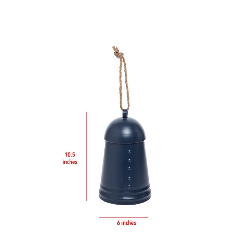 Medium Navy Metal Decorative Bell - Foreside Home & Garden
