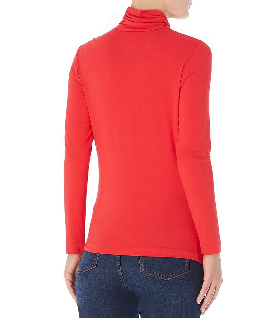 Jones New York Knit Jersey Turtleneck Long Sleeve Top