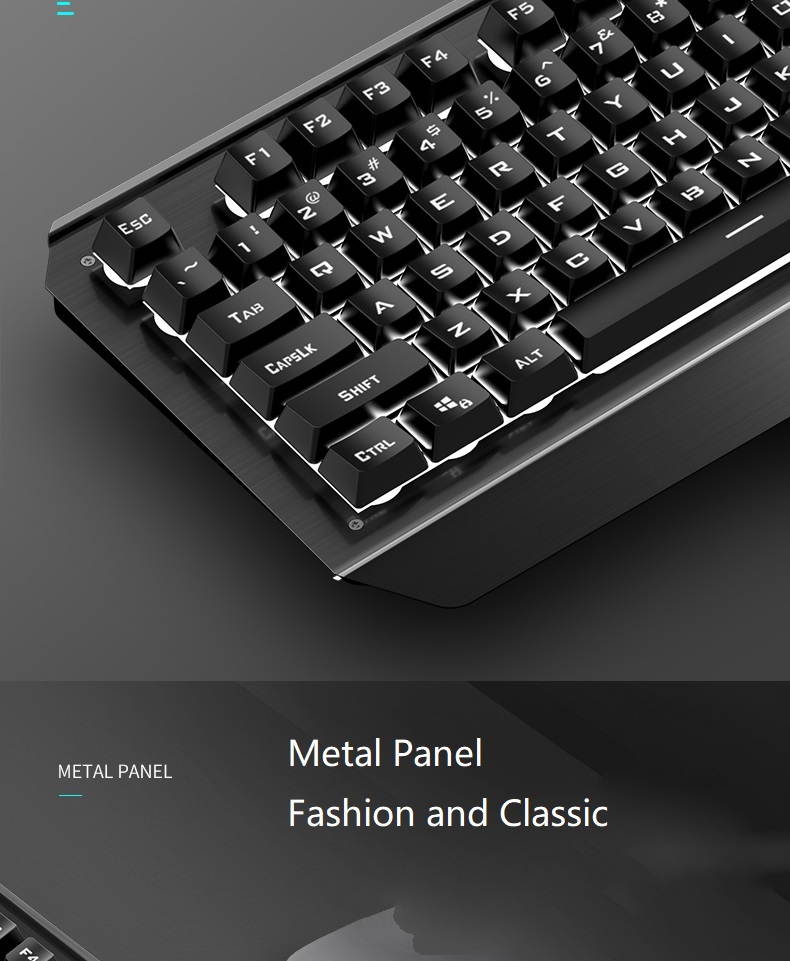 AULA T600 Rechargeable Mechanical Feeling Keyboard, 2.4GHz Wireless Connectivity, 26 Non-conflicting Keys(White Backlit)