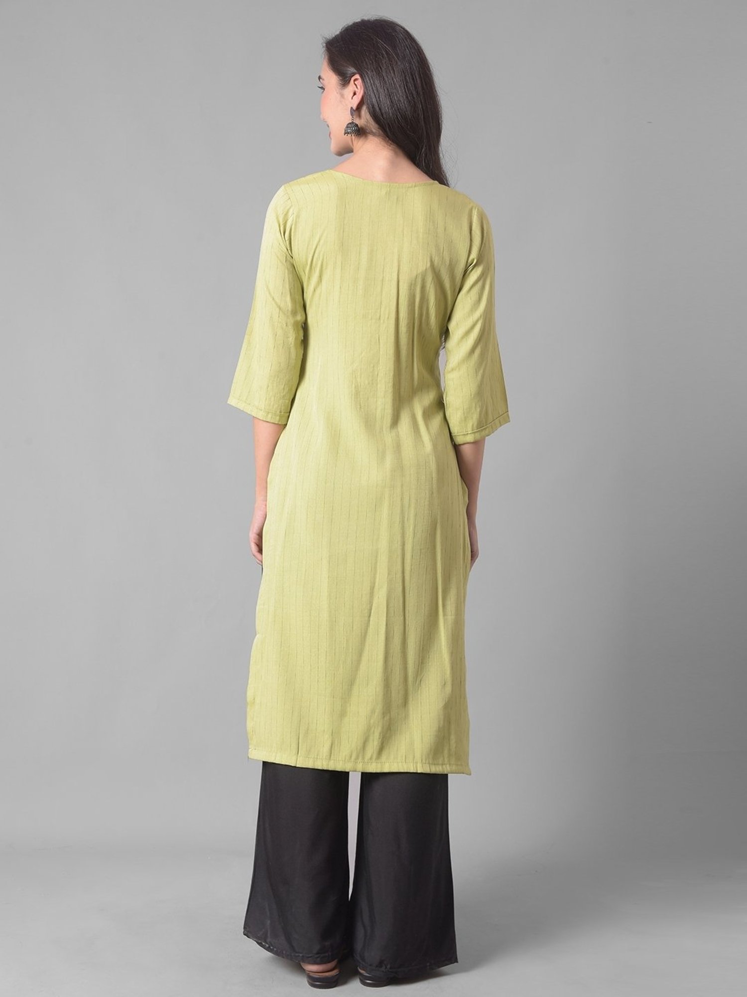 Dollar Missy Green Embroidered Straight Kurta