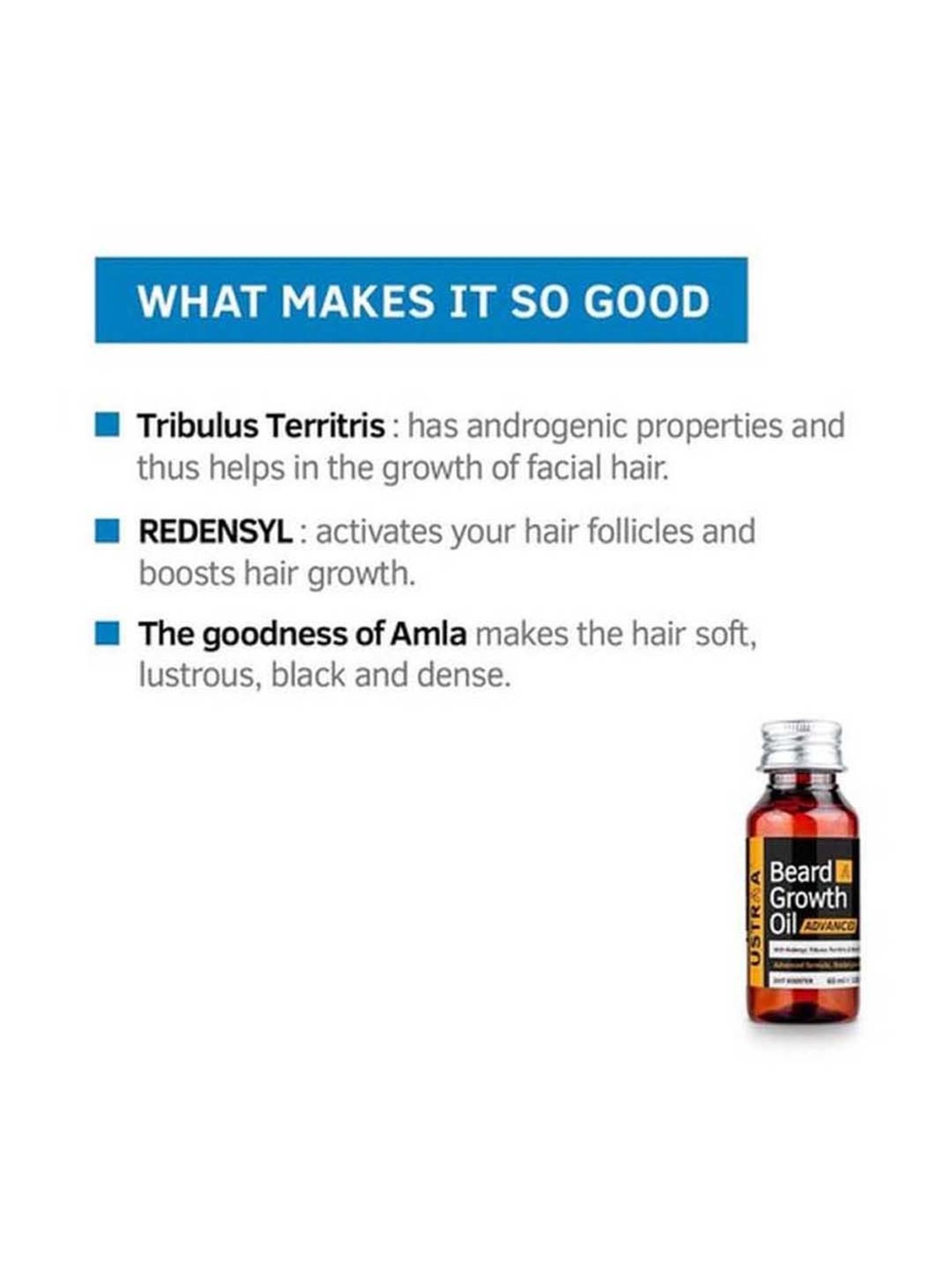 Ustraa Ayurvedic Beard Growth Oil & Hair Growth Vitalizer Combo