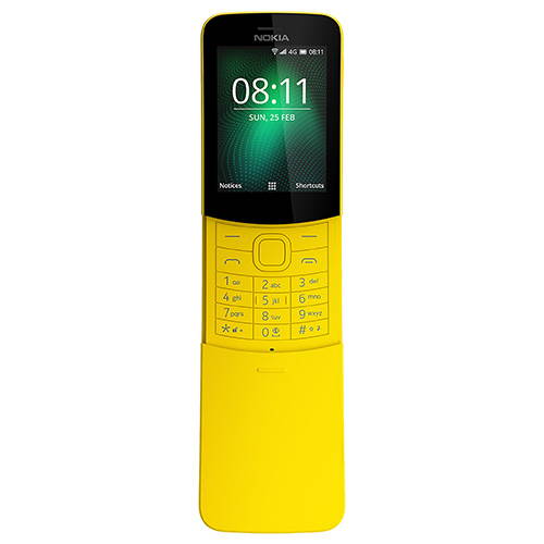 Nokia 8110 4G (2018) Single-SIM 4GB (No CDMA, GSM only) Factory Unlocked 4G/LTE Smartphone - Yellow