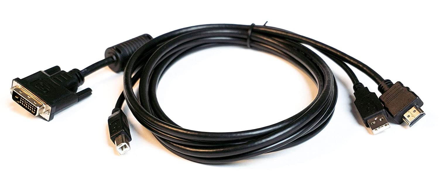 ConnectPro UDD-12A+HDMI &ndash; 2 Port USB + Dual HDMI KVM Package (6 ft. HDMI Cables Kit w/IR Remote)