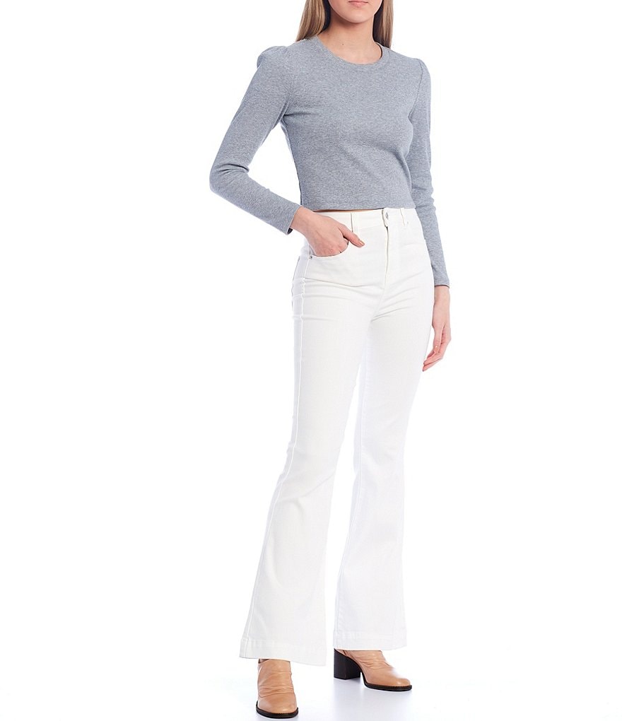 Chelsea & Violet High Rise Ultra White Flare Jeans
