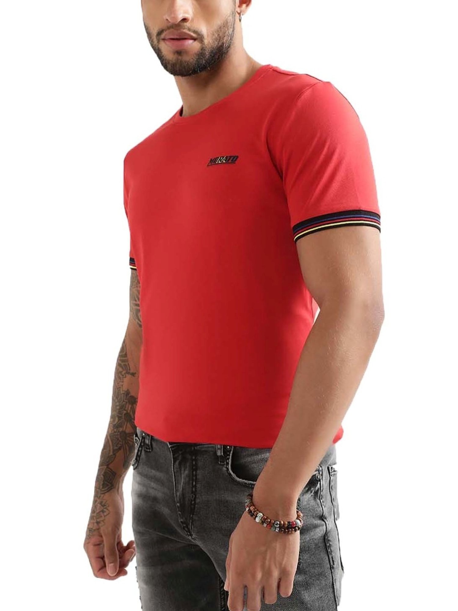 Antony Morato Red Cotton Slim Fit T-Shirt