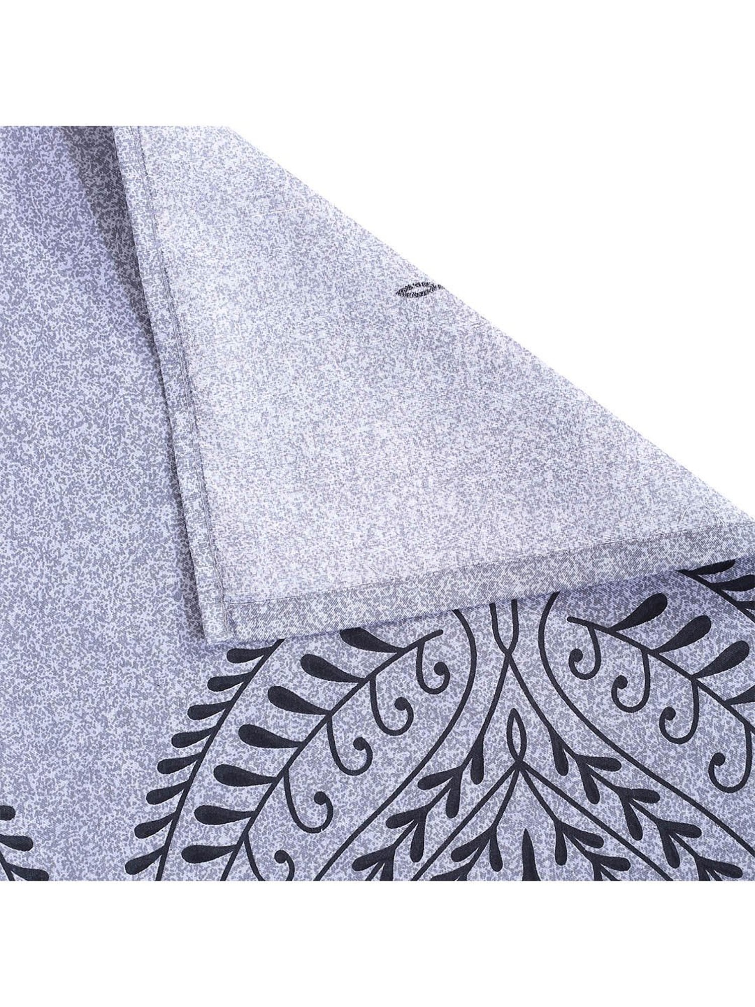 Swayam Ananda Motif White & Blue 200 TC Cotton King Bedsheet with 2 Pillow covers