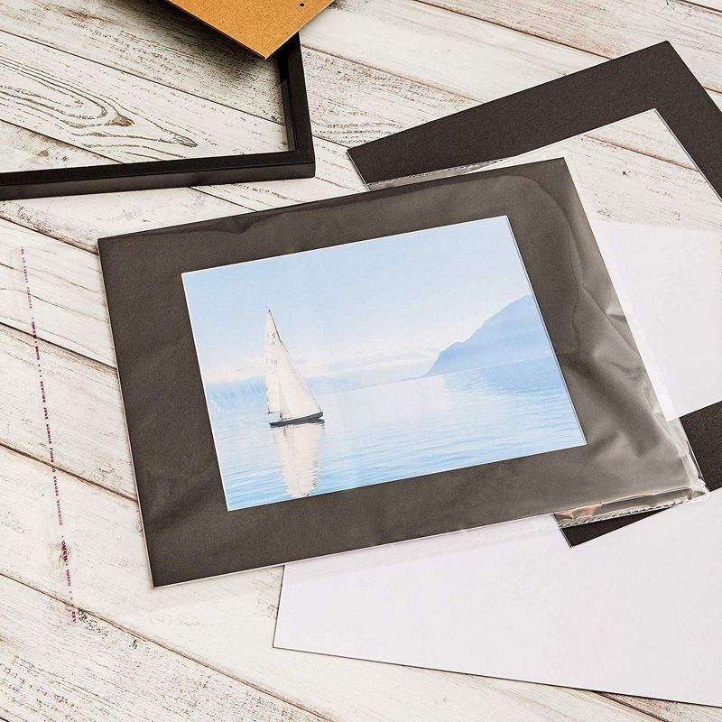 Genie Crafts 15-Pack Black 11 x 14 Inch Picture Matted Frames Boards Picture Frames for 8x10 Photos