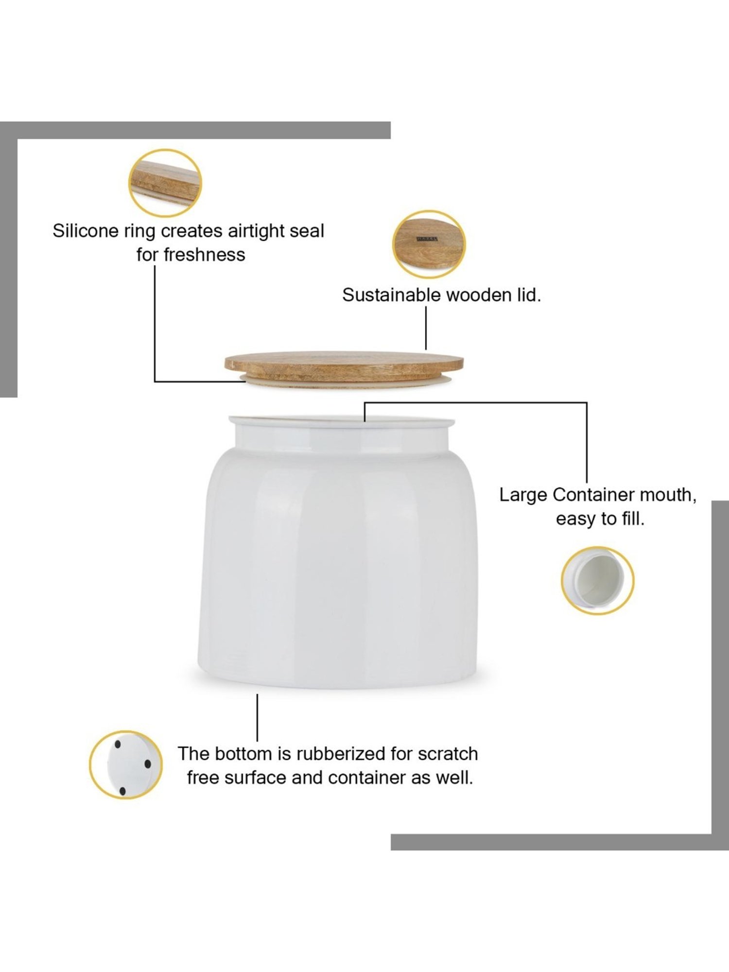 HAZEL White Galvanized metal Storage Container with Lid