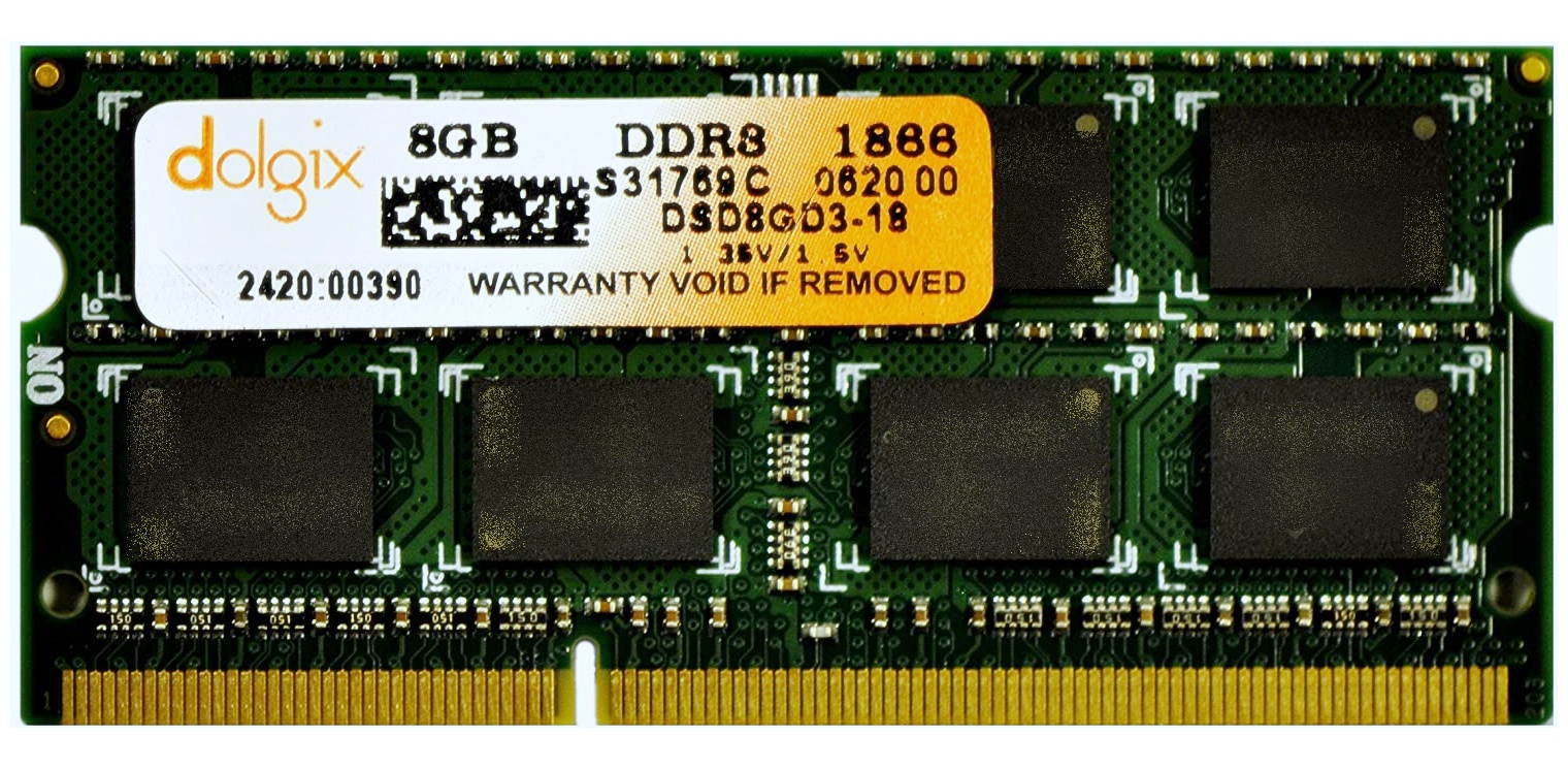 DOLGIX 8GB DDR3 1866MHz PC3-14900 SODIMM 1.35V/ 1.5V CL13 2Rx8 Dual Rank 204 Pin Laptop Memory Compatible with Intel (AMD) & Mac Models