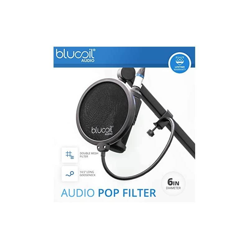 MXL 990 Cardioid Condenser Microphone for Podcasts, Voiceovers, Vocal and Acoustic Instrument Recording Bundle with  10-FT Balanced XLR Cable, and Pop Filter Windscreen