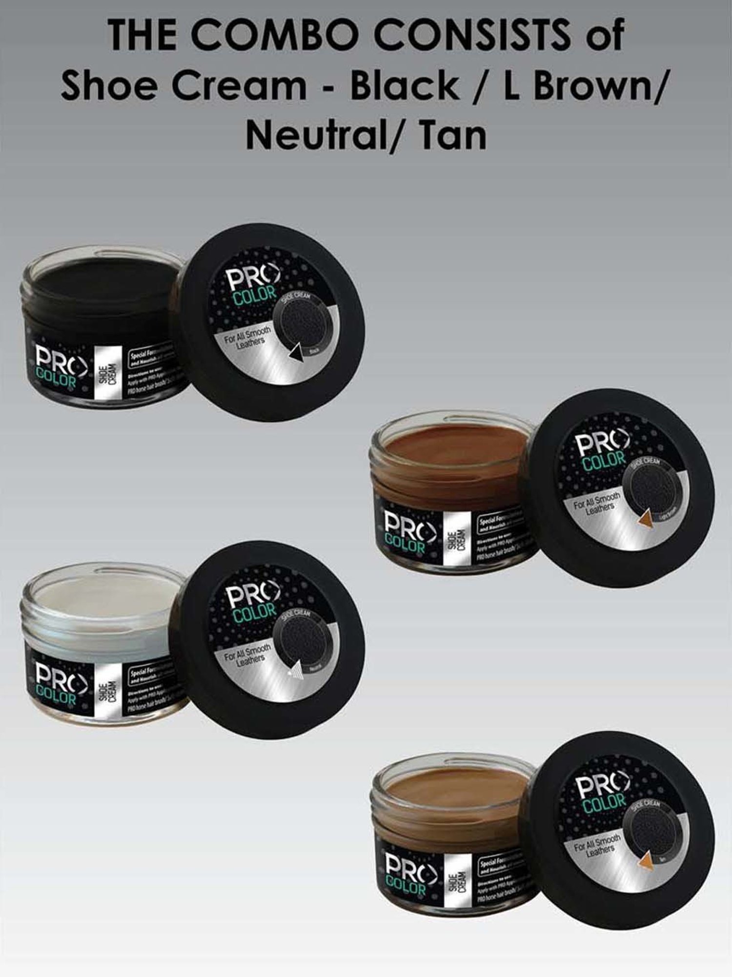 Pro Multicoloured Shoe Cream Combo (Pack of 6)