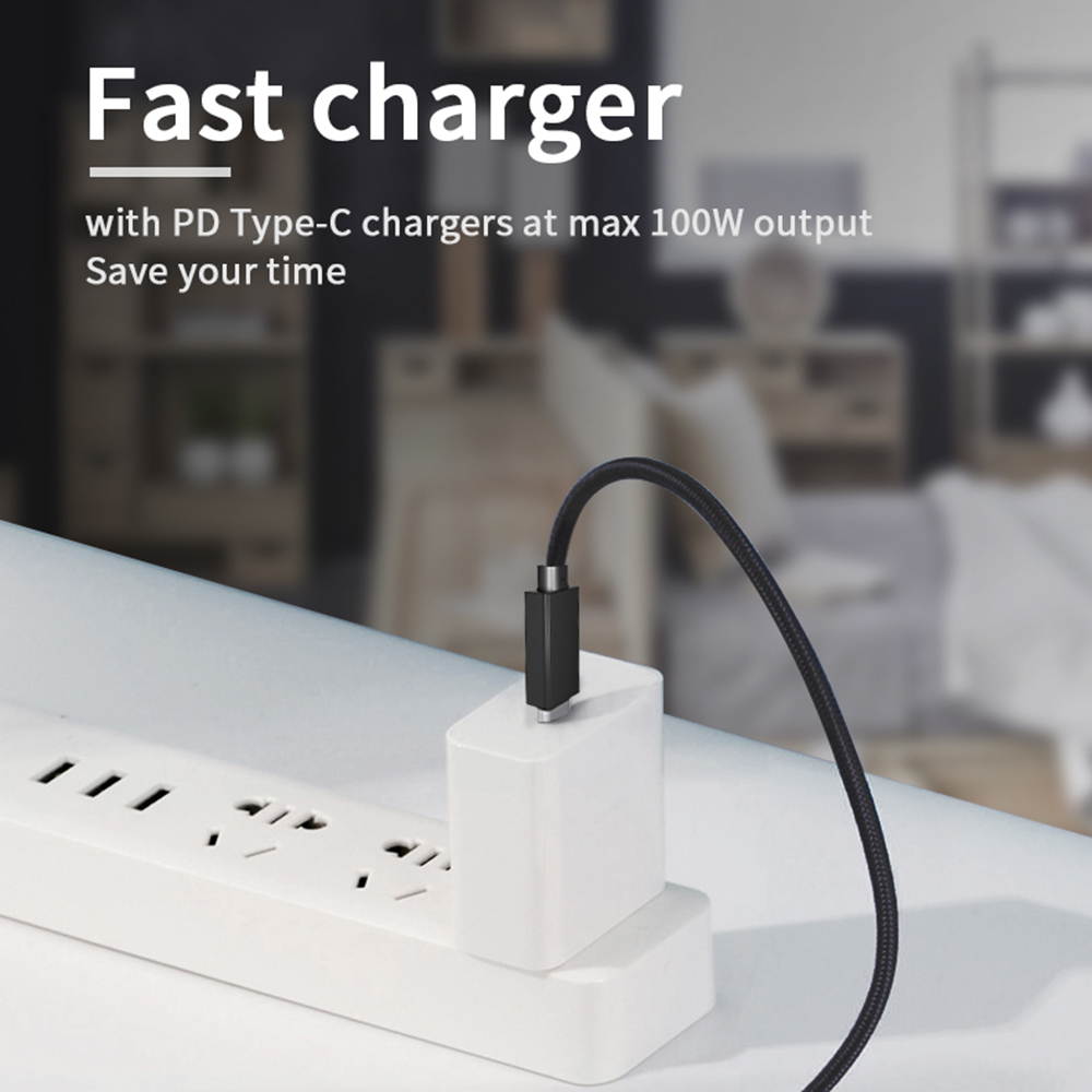 5A 100W Type-C Cable, 6.6ft USB Power Delivery (PD) Fast Charge USB C 3.1 Gen2, 10Gbps Data &mdash; Compatible with PD Docking Stations, Hard Drives, MacBook Pro, Air, iPad Pro, PixelBook, 4K/5K Displays