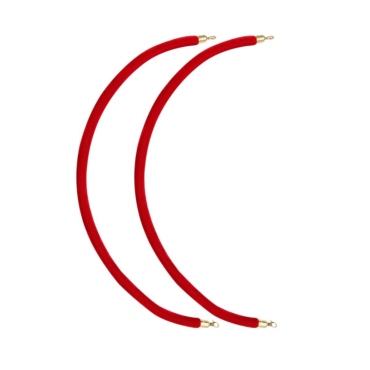 2pcs 1.5m Queuing Rope Barrier Rope Crowd Control Lint Rope with Hooks (Red)