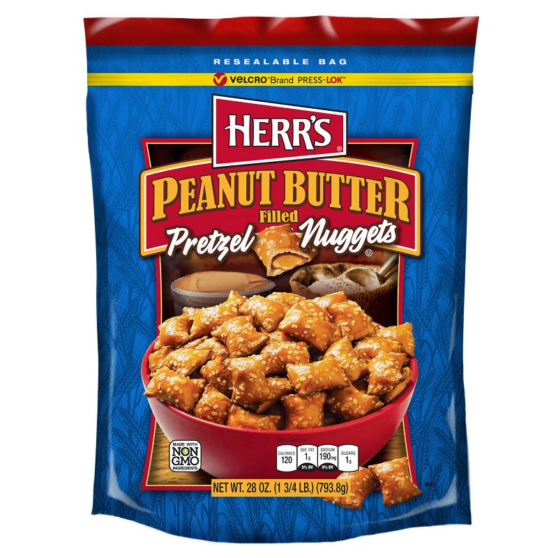HERR'S Peanut Butter Filled Pretzel Nuggets - 28oz
