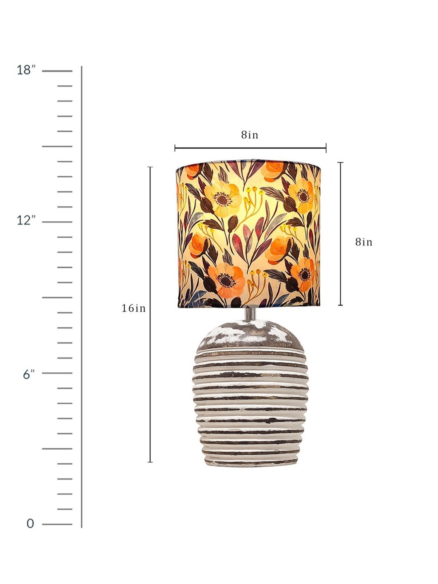 Homesake Multicolour Wood Modern Table Lamp with Shade