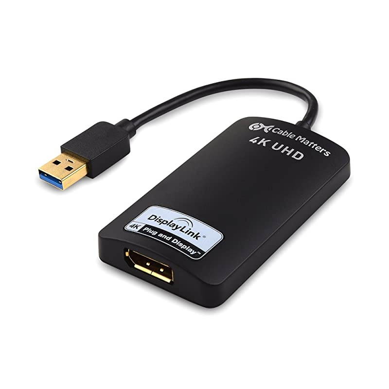 USB to DisplayPort Adapter USB 30 to DisplayPort Adapter USB 3 to DisplayPort Adapter USB to DP Adapter Supporting 4K Resolution for Windows