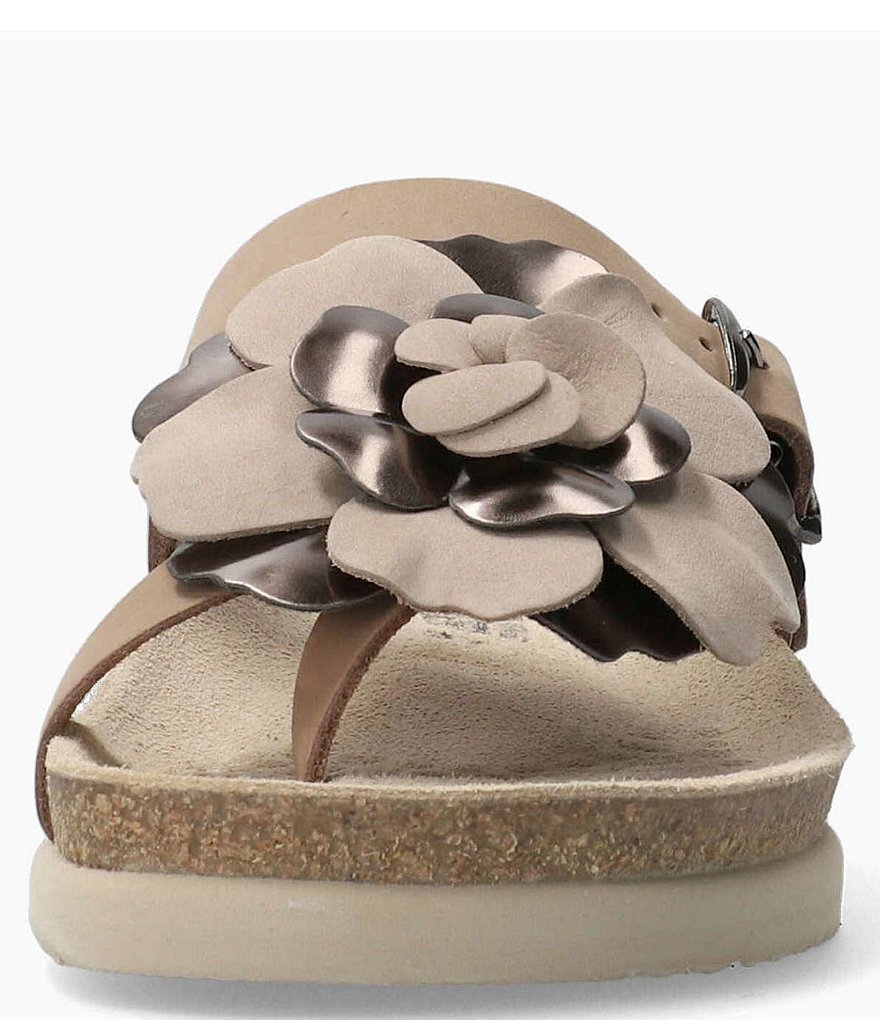 Mephisto Helen Flower Buckle Detail Leather Casual Sandals
