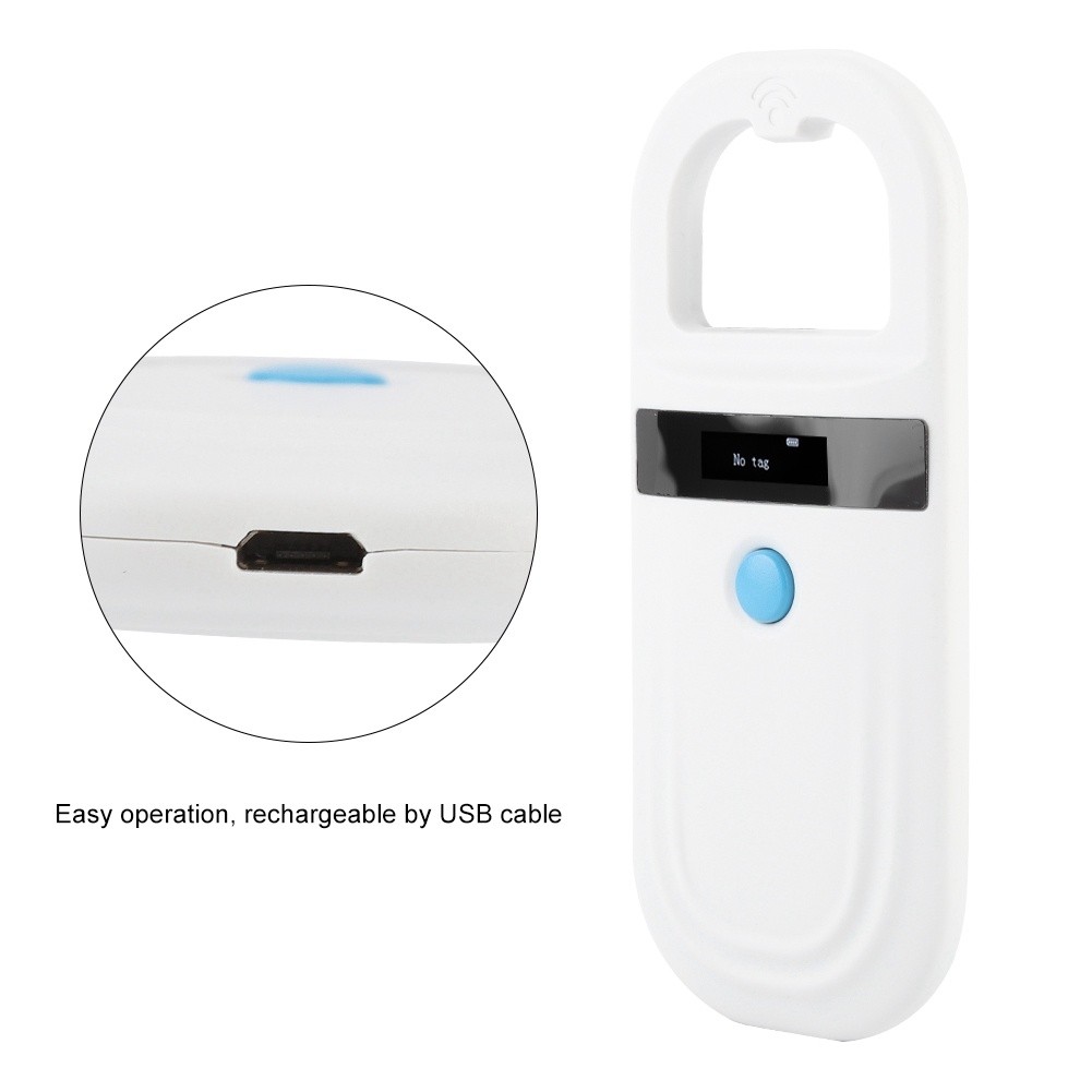 ISO FDX-B 134.2Khz Animal ID Reader OLED Portable Pet RFID Microchip Scanner