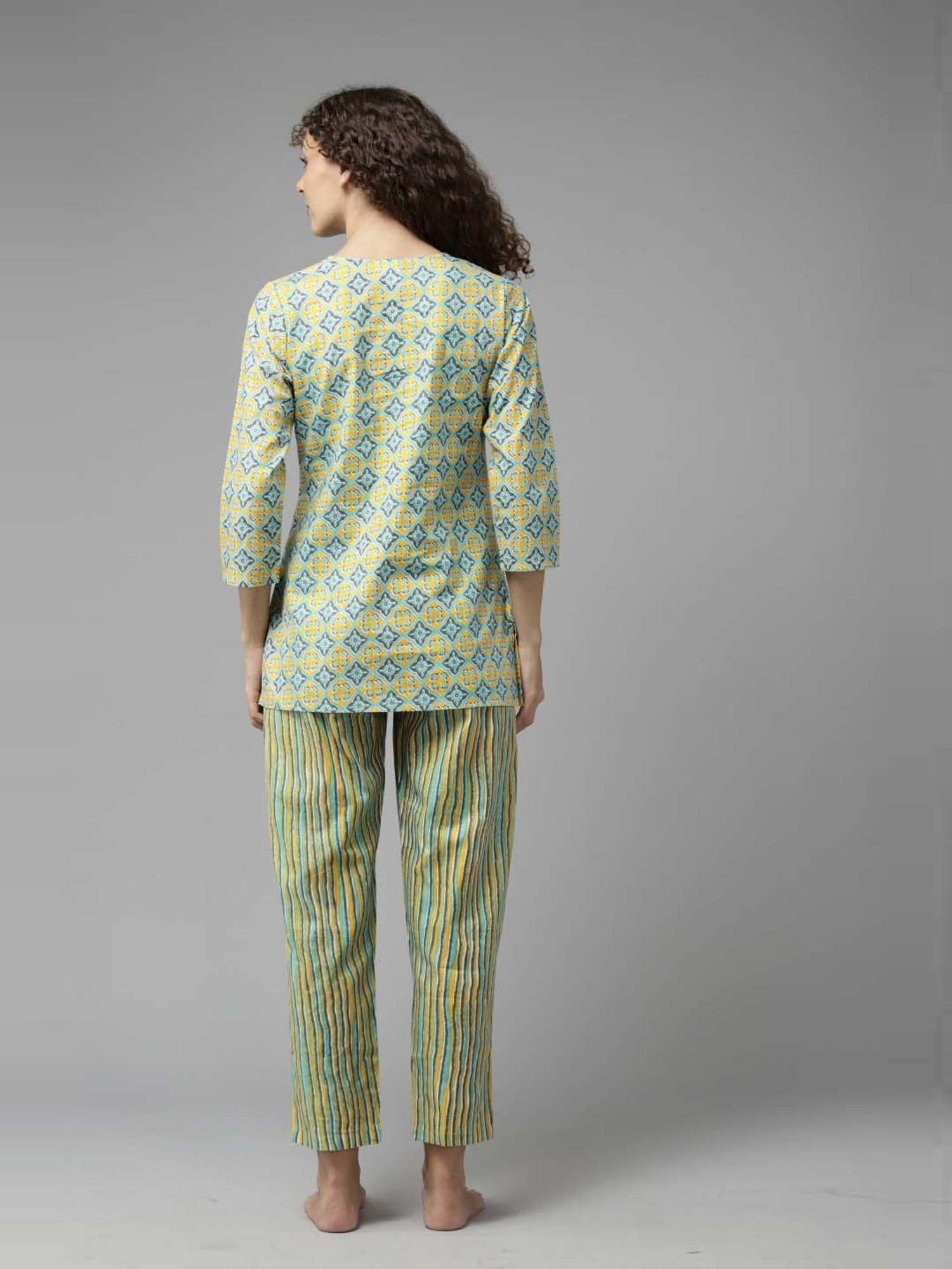 Prakrti Multicolored Cotton Printed Top Pant Set