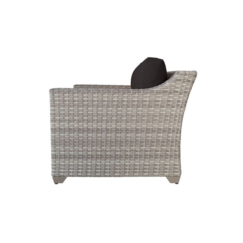 Nolin 7pc Sectional Weathered Brown Frame Sunbrella Spectrum Denim Fabric - La-Z-Boy