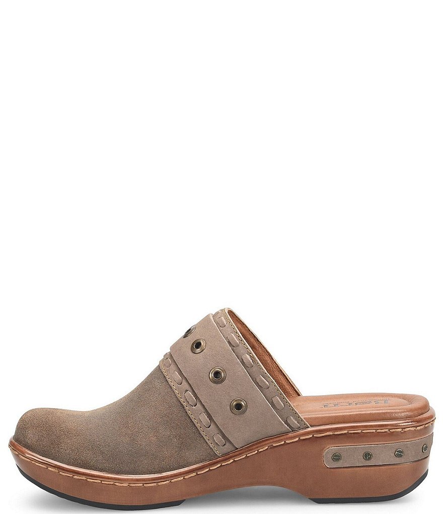 Born Banyan Suede Buckled Strap Suede Leather Clogs