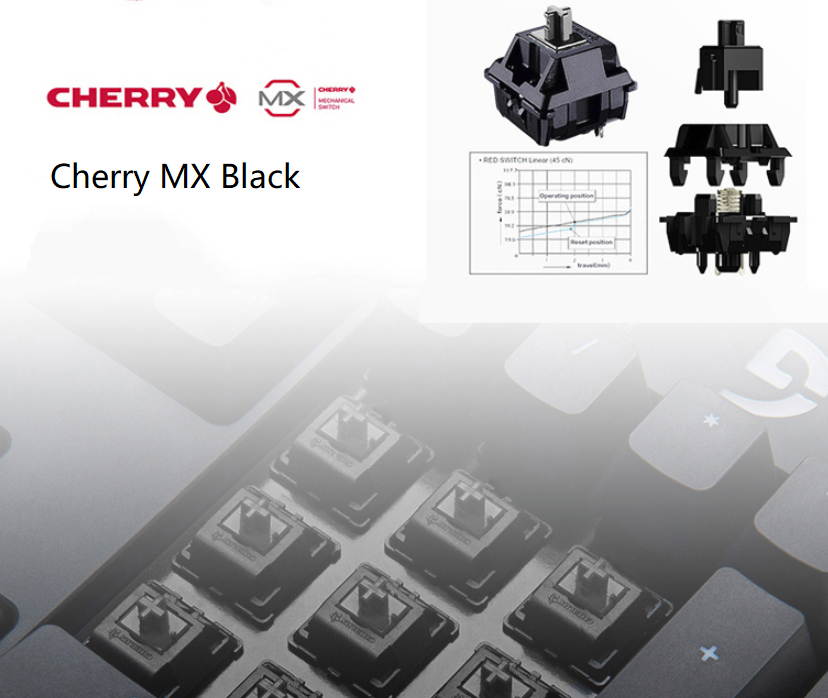 Fuhlen G900S All 104 Non-conflicting Keys, Classic  Exterior Wired  Cherry MX Black Mechanical  Keyboard, 50Million Times Keystrokes Lifespan-White