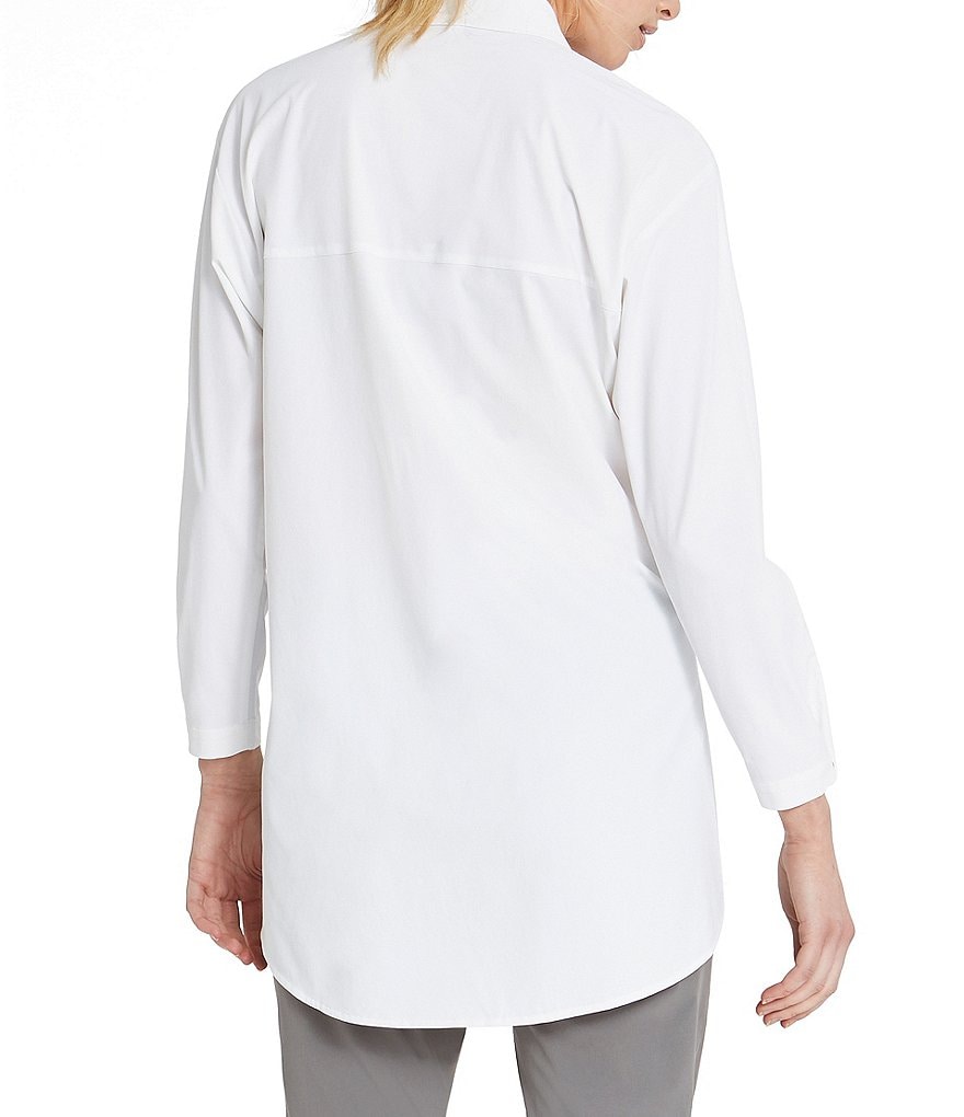 NIC + ZOE Long Sleeve Point Collar Neck Wrinkle Resistant Tech Stretch Shirt