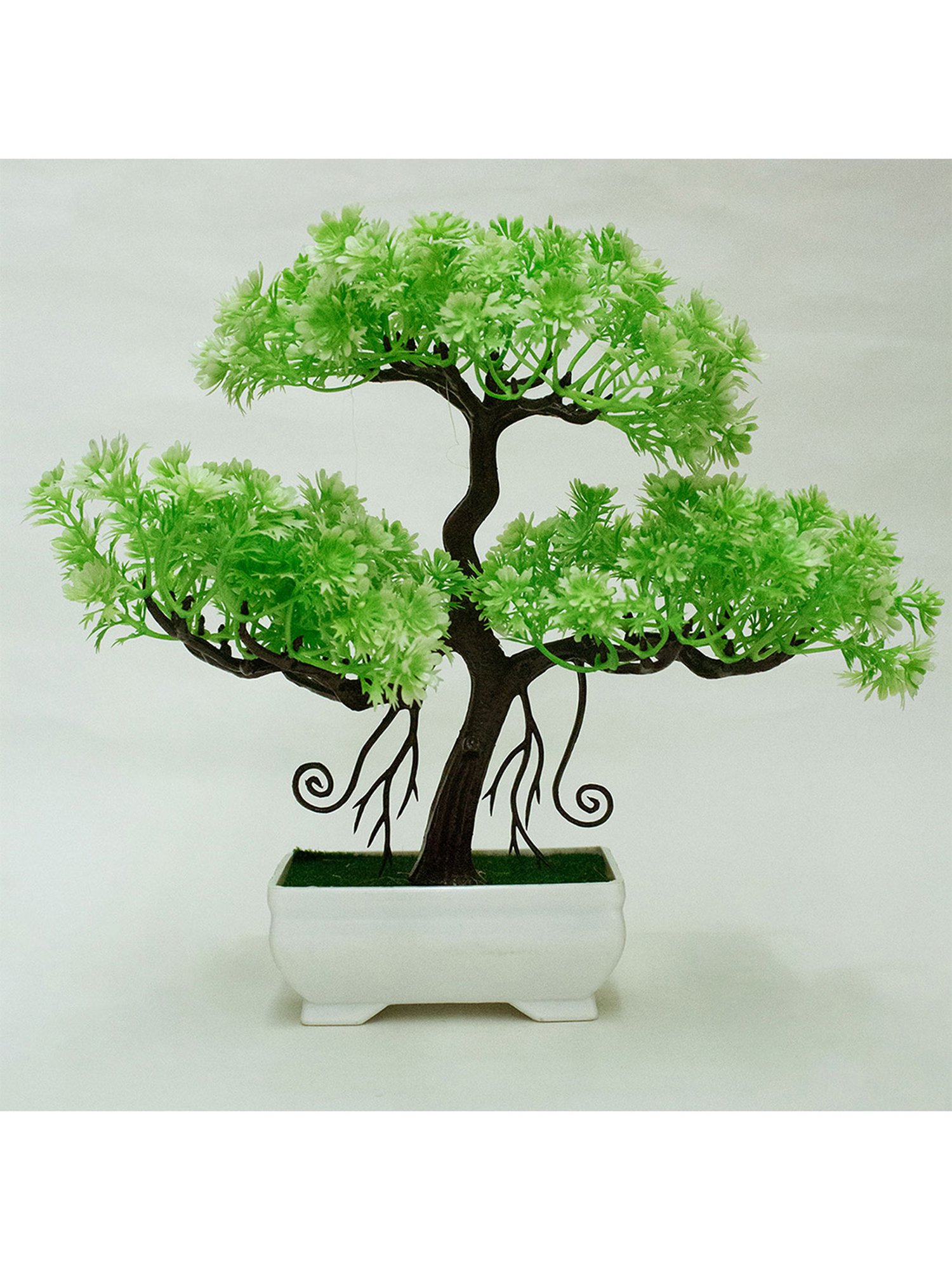 Amflix White Artificial Bonsai Plant With Pot
