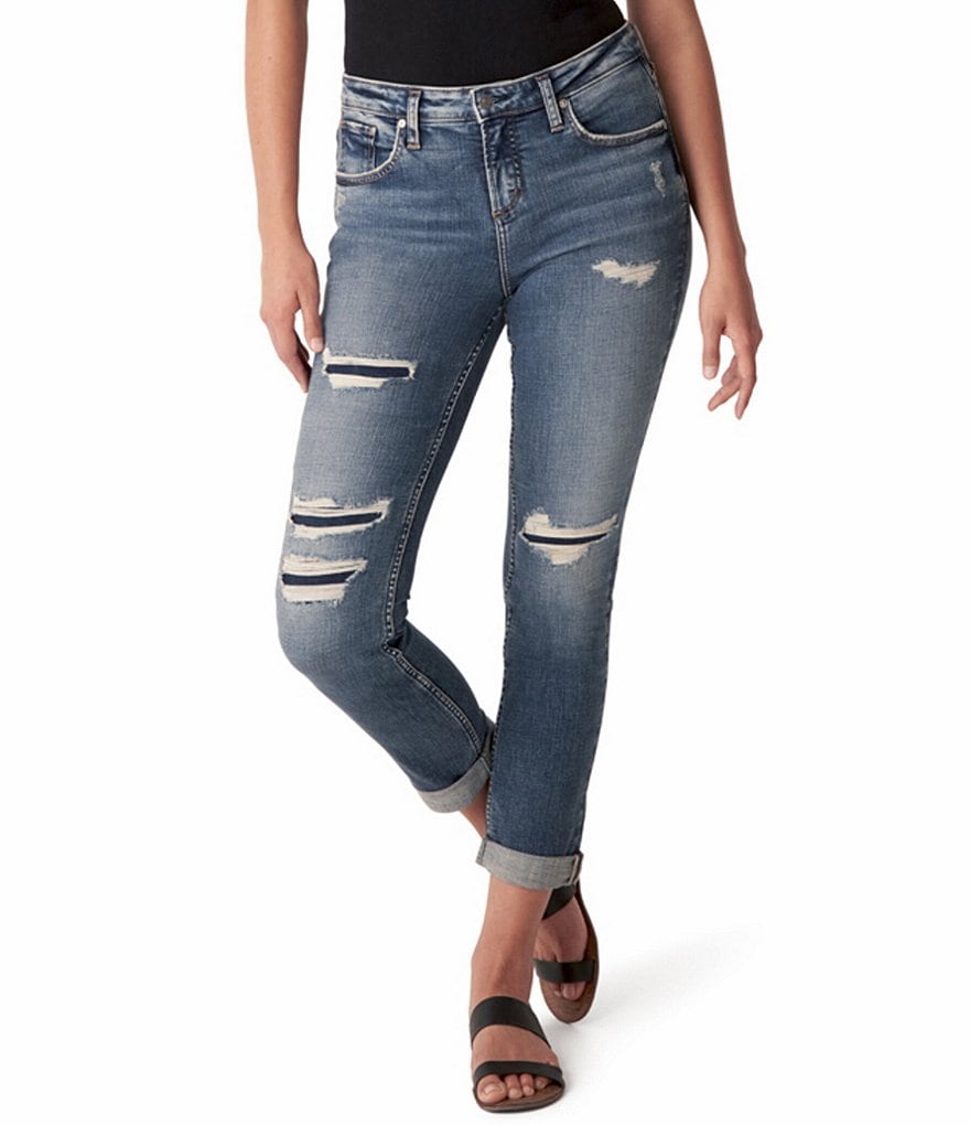 Celebrity Pink Destructed Cropped Skinny Jeans