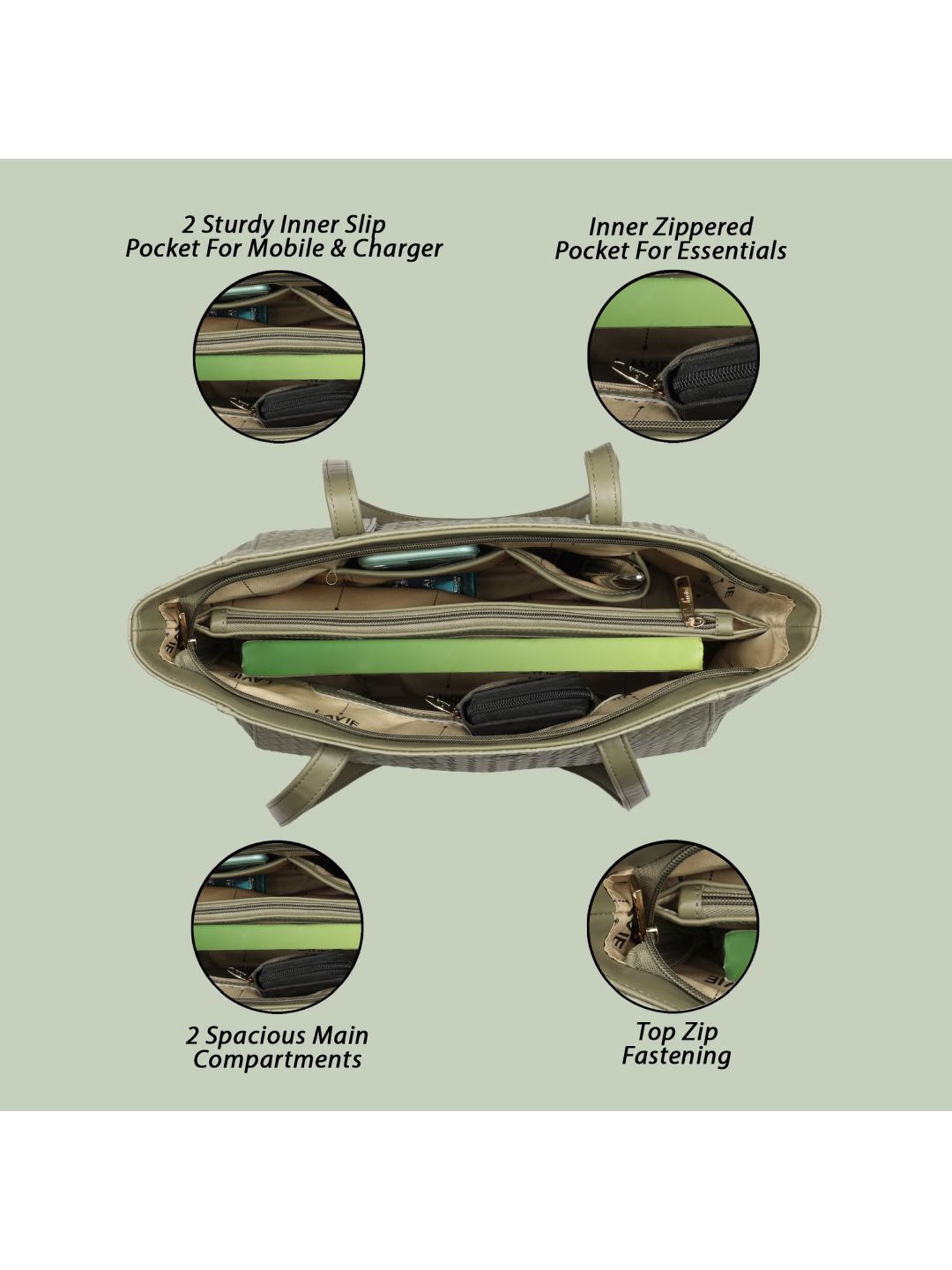 Call It Spring Black Combo Solid Large Tote Handbag