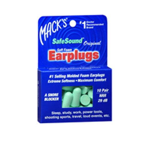 Macks 360000 Ear Care Safesound Earplugs - 10 Pair