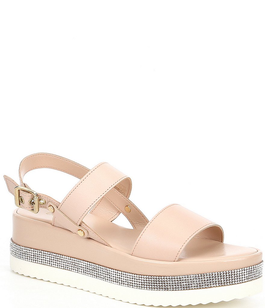 Carvela Krash Rhinestone Embellished Leather Platform Sandals