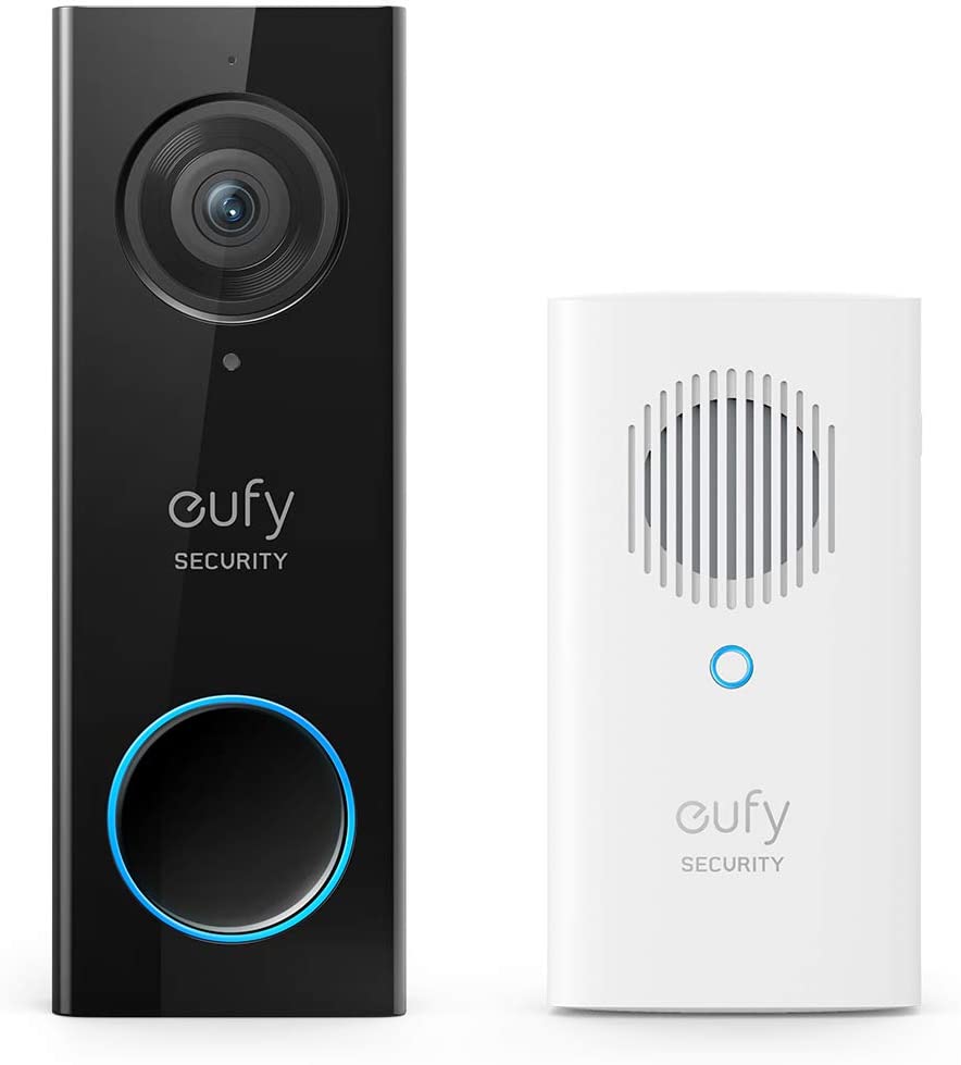 eufy Security, 1080P Video Doorbell (Wired) + Indoor Cam Pan & Tilt Bundle, 1080P Resolution, 2-Way Audio, Doorbell Requires Existing Doorbell Wires, No Monthly Fees