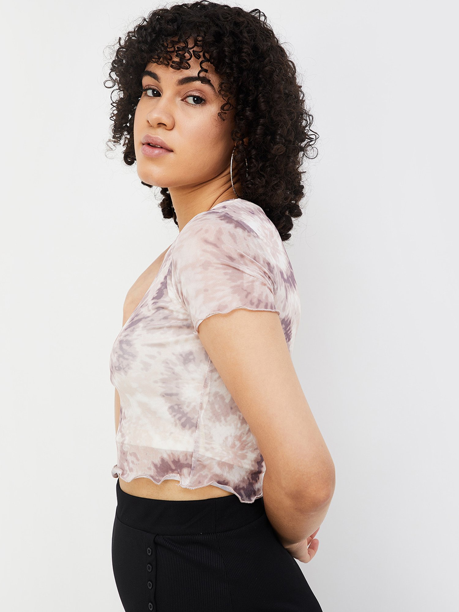 Ginger by Lifestyle Multicolor Printed Crop Top