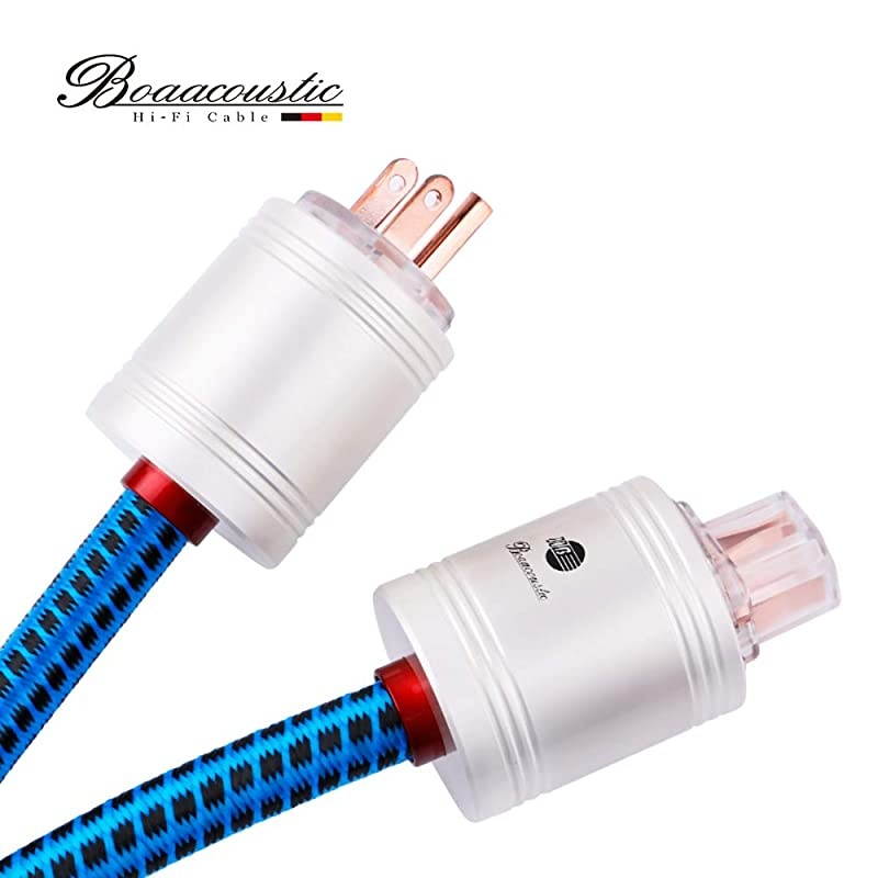 JIB  Blueberry Series 4N OFC Power Cord Male to Female Power CableUS Plug for Subwoofer Amplifier DVAV 32ft1M