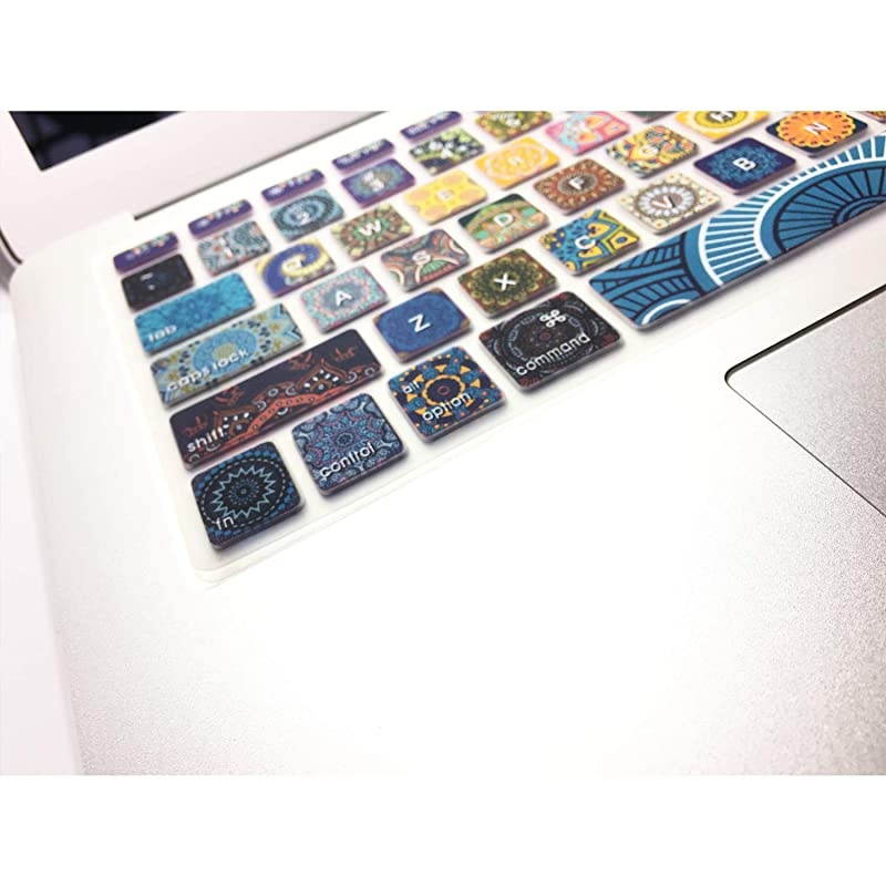 Silicone Keyboard Cover with Pattern for MacBook Pro 1315 17 Inch withWithout Retina Display Magic Keyboard and MacBook Air 13 Inch A1466A1369 Bohemian Style