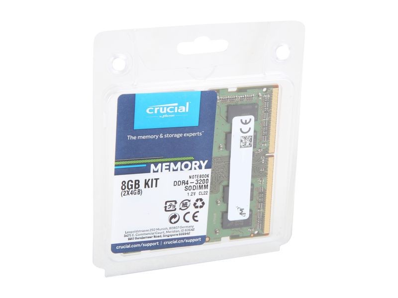 Crucial 32GB Single DDR4 3200 MT/s CL22 SODIMM 260-Pin Memory - CT32G4SFD832A