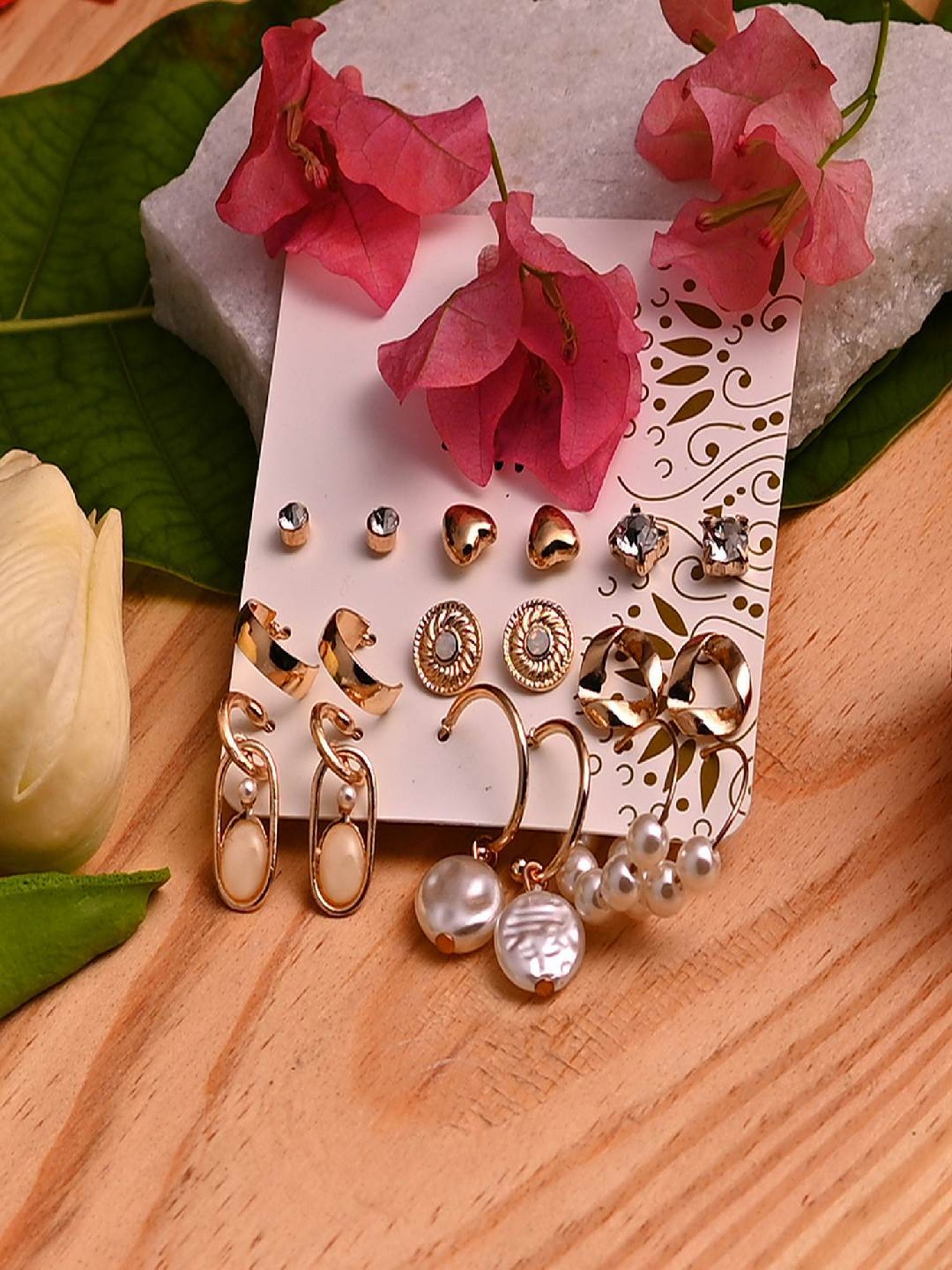 Jewelz Stylish Combo of Earrings for Girls & Women