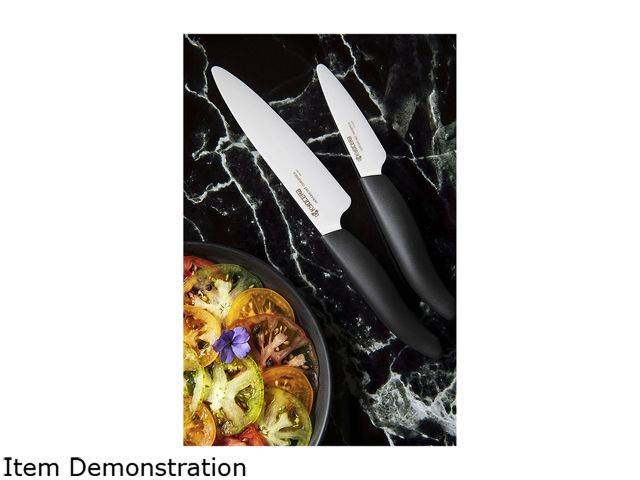 Kyocera FK075WHBK Advanced Ceramic Revolution Series 3-inch Paring Knife, White Blade with Black Handle