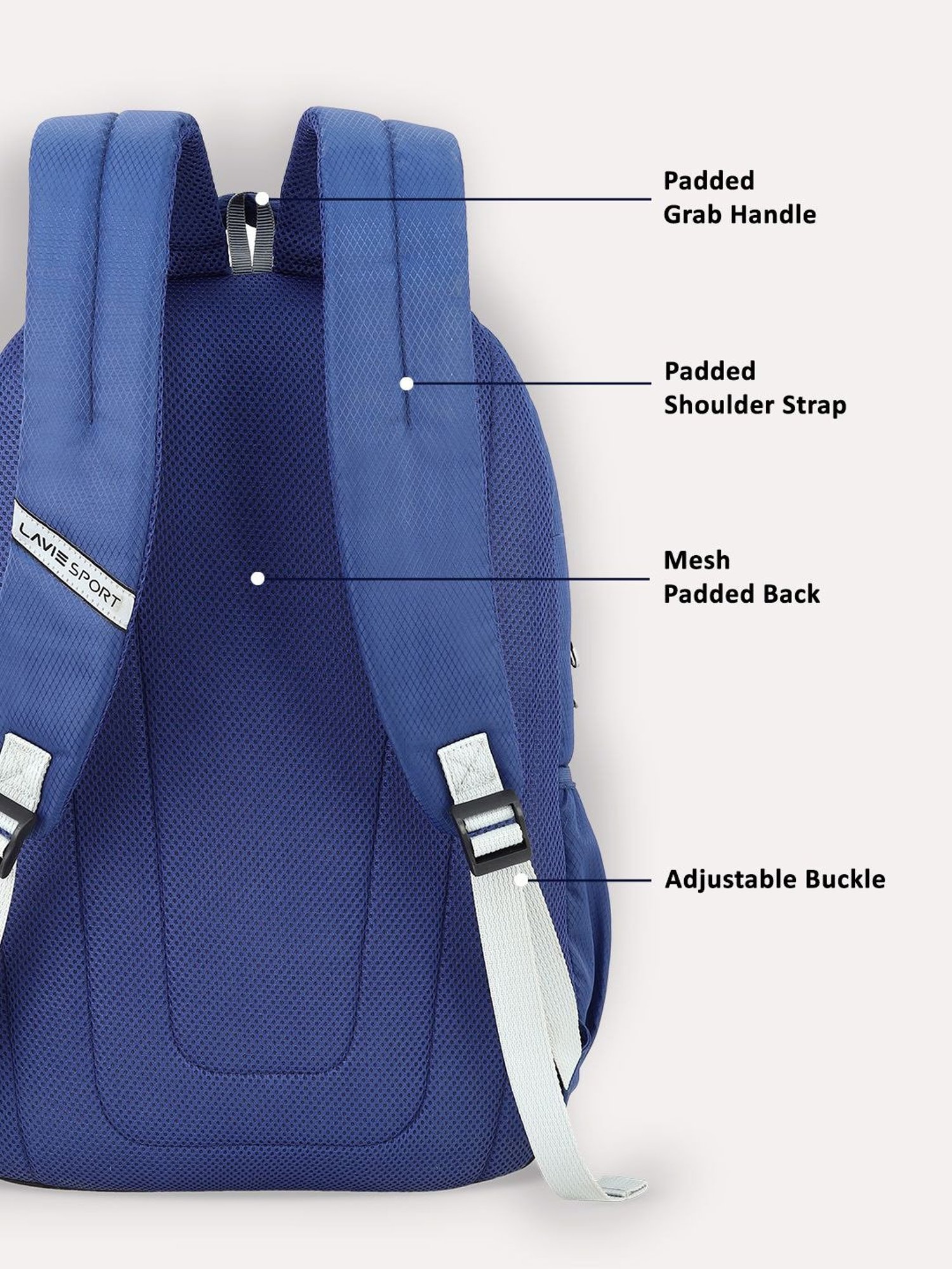 Lavie Sport Lozenge Pro 34L Laptop Backpack For Boys & Girls (Navy)