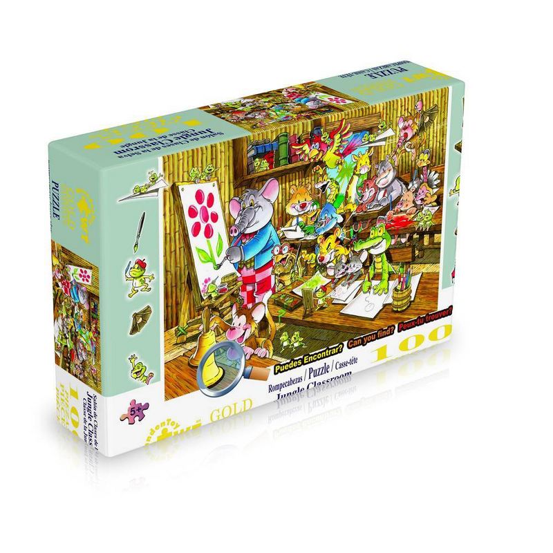 Wuundentoy Gold Edition: Jungle Classroom Kids' Jigsaw Puzzle - 100pc