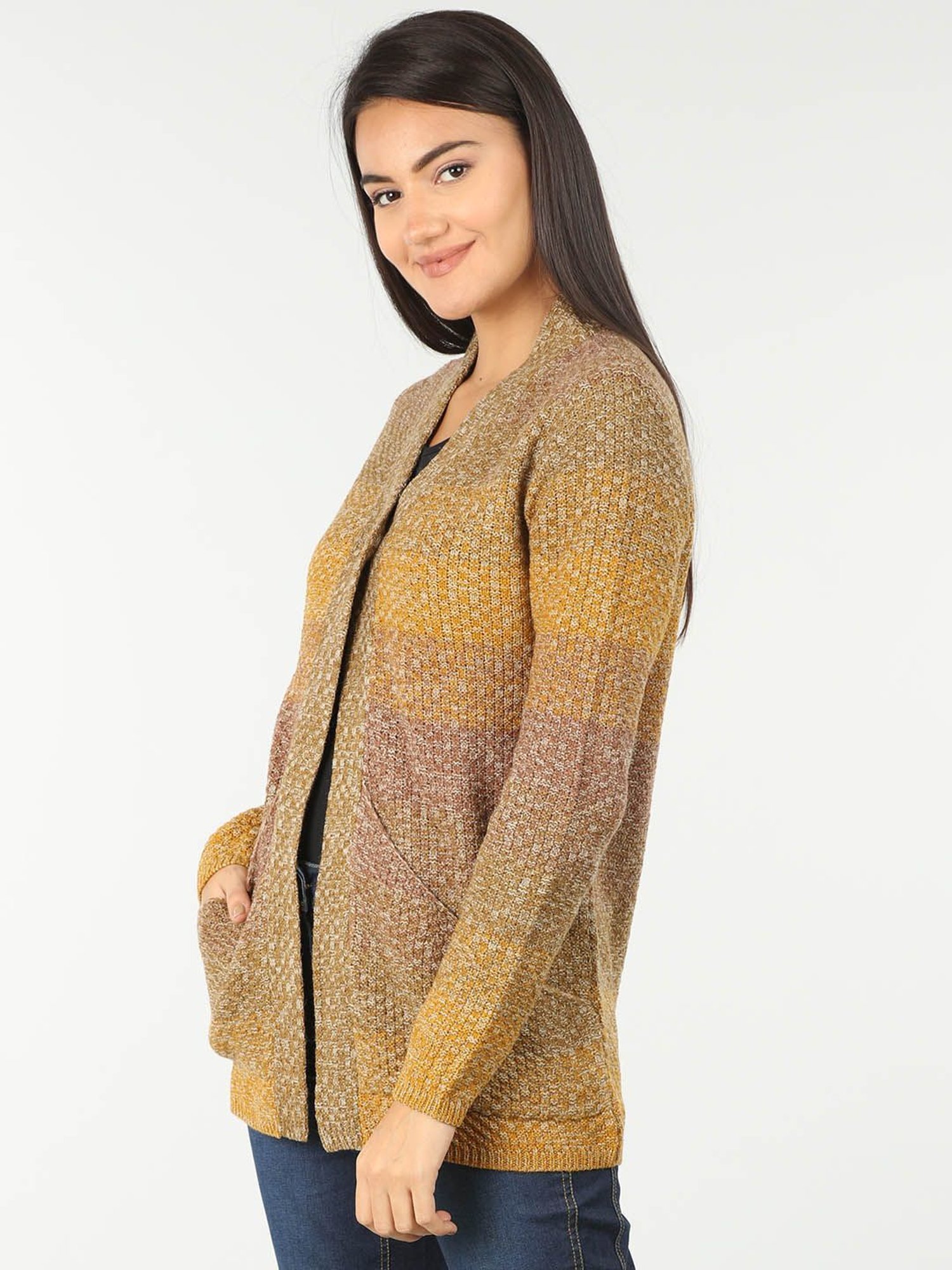 Mustard Mustard & Tan Cardigan