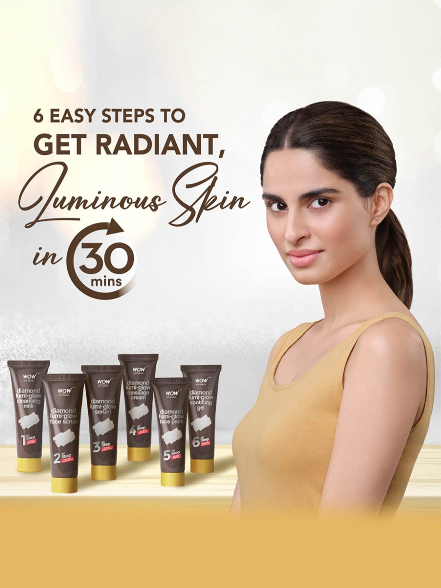 Wow Skin Science Diamond Lumi-glow Facial Kit with Rose Water