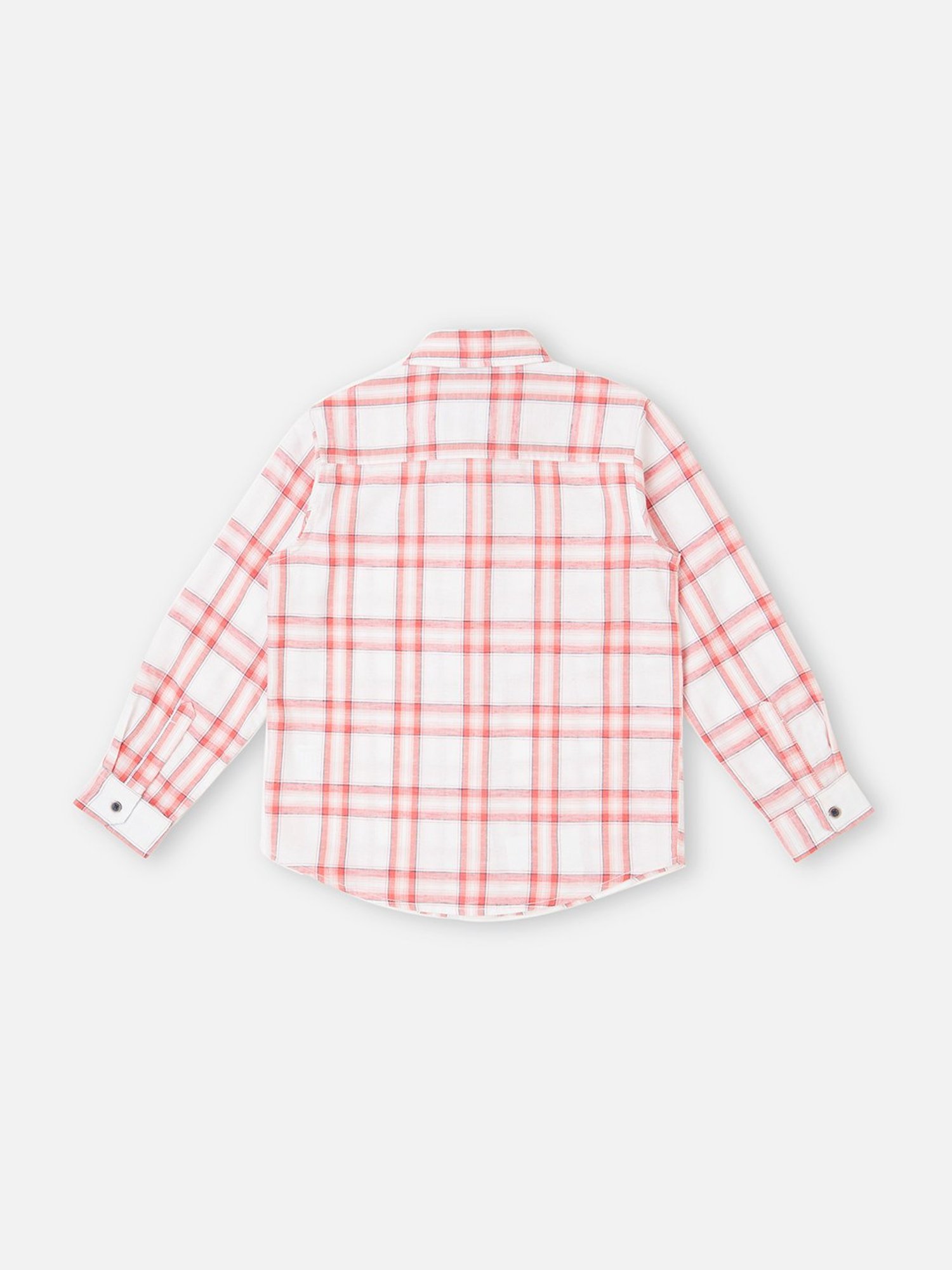 Pepe Jeans Kids Peach & White Checks Shirt