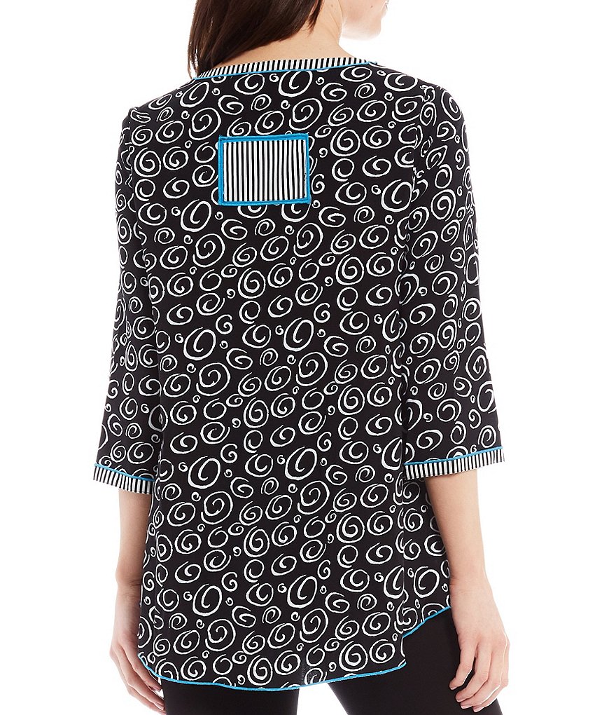 Ali Miles Swirl Print Hi-Low Pocket Tunic